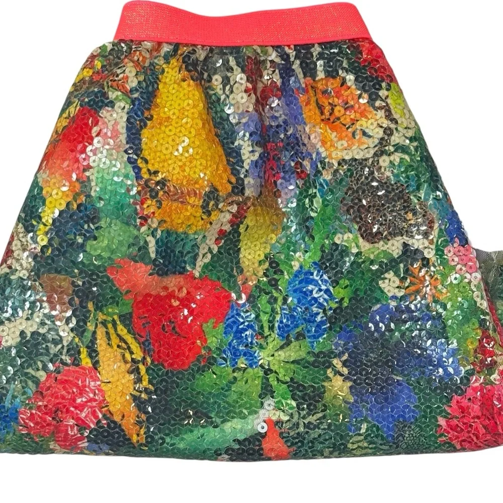 Kate Morgan x H&M Tropical RAINFOREST Multi-Color Sequin Skirt - Size 4-6Y